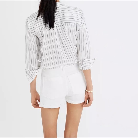 Madewell High Rise Denim Boyshorts in Tile White Size 28 - Picture 2 of 8